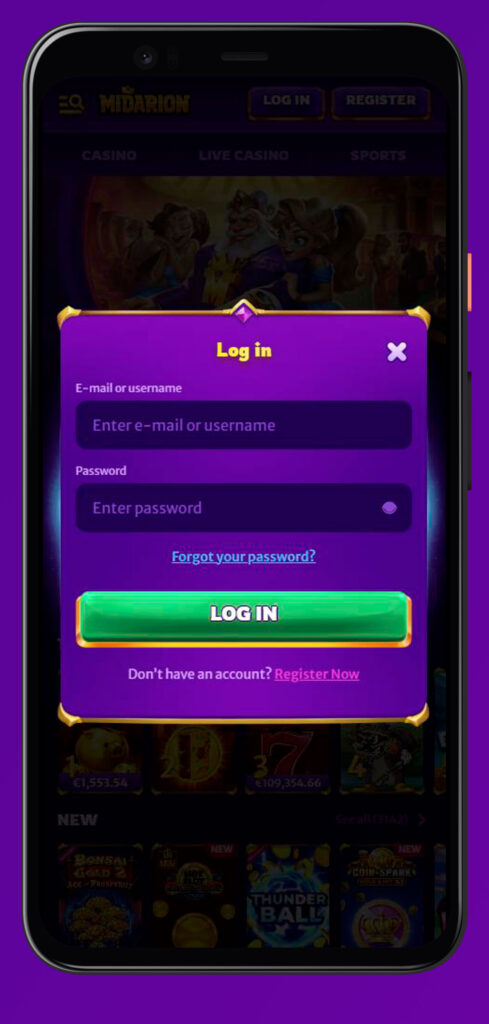 mobile login midarion