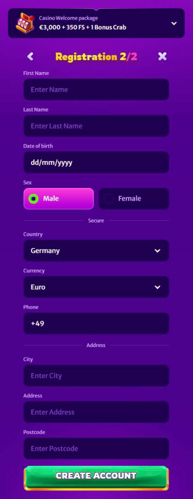 sign up form midarion
